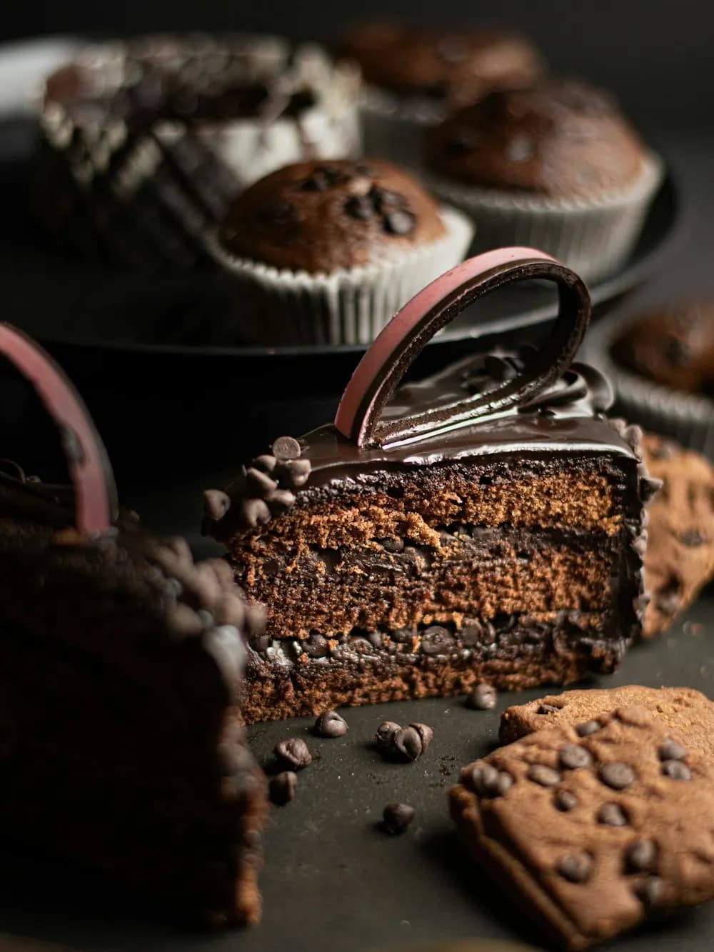 Part de gâteau au chocolat